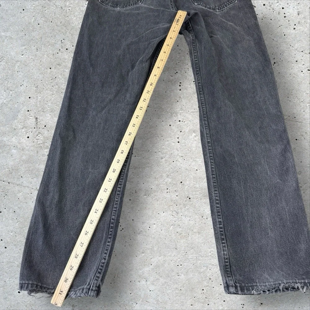 Vintage 90s Levis Black 505‎ Jeans Fits 30x31 Straight Leg Faded USA